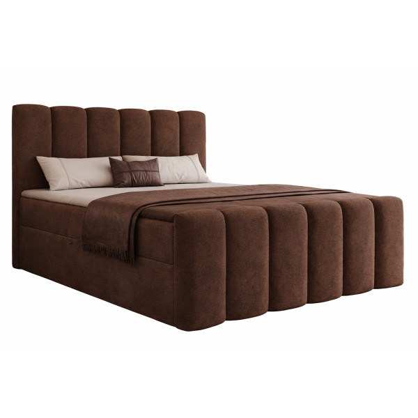 ŁÓŻKO TAPICEROWANE KONTYNETALNE PURO 140X200 Z PRZESZYCIAMI WYBÓR TKANIN - PÓŁPROFIL